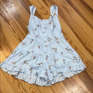 Wild Fable Light Blue Floral romper